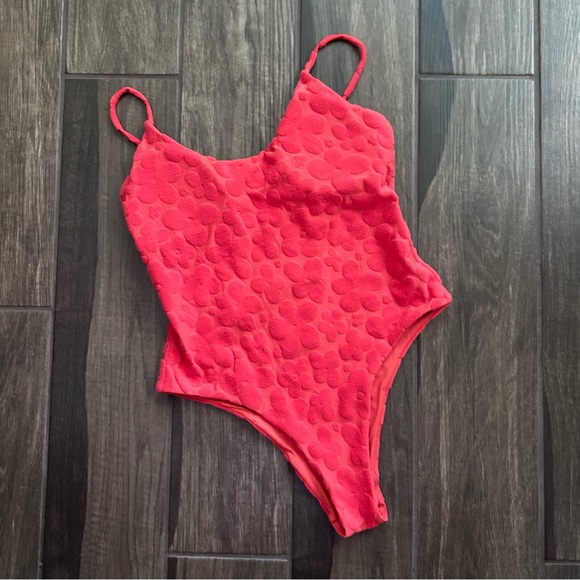 Blackbough x The Summer I Turned Pretty Orange Floral Terry One Piece Swimsuit L - Picture 4 of 8